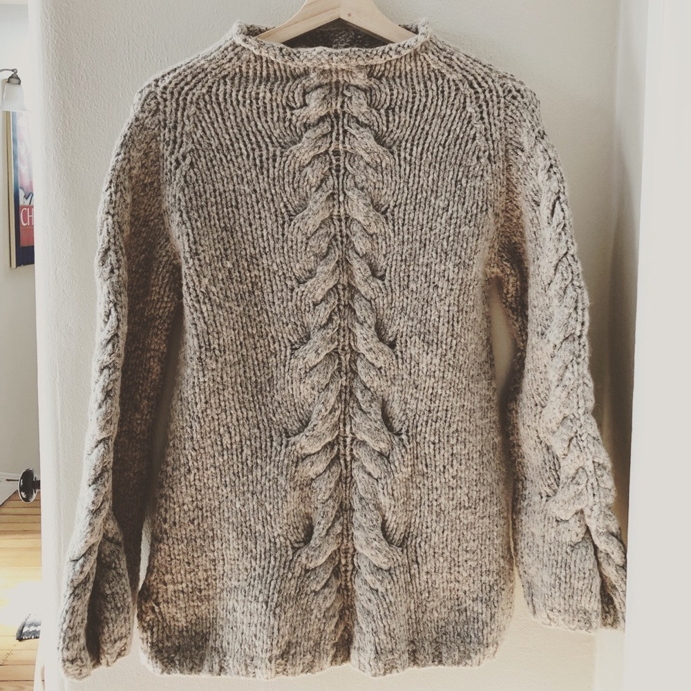 MAXSTUDIO chunky knit mock turtleneck sweater